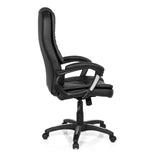 Schwarzer Homeoffice-Bürostuhl RELAX CL120 mit Polsterung und Fußkreuz mit fünf Rollen von MyBuero – 360-Grad-Ansicht (Seitenprofil 100°)