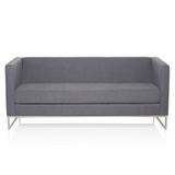 Dunkelgraues Loungesofa BARBADOS als Drei-Sitzer mit Metallgestell von hjh OFFICE – 360-Grad-Ansicht (Frontansicht 0°)