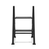 Schwarze Klappleiter SOLID W5 mit zwei Stufen von hjh OFFICE – 360-Grad-Ansicht (Frontansicht 0°)