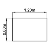 Technische Zeichnung des Schreibtischs UNDA 12 S mit 1,20 × 0,80 m von hjh OFFICE PRO