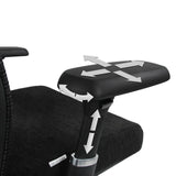 Mehrfach verstellbare Armlehne des High-End-Bürostuhls NOVA PRO ALU in Schwarz von hjh OFFICE