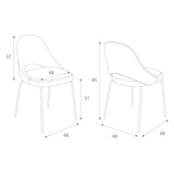 Technische Zeichnung des Vierfußstuhls COSTA BLACK mit einer Gesamthöhe von 85 cm von Grospol