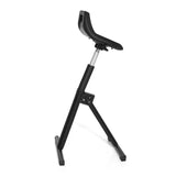 Schwarze Stehhilfe TOP WORK 31 mit Sitzschale und T-Fuß von hjh OFFICE – 360-Grad-Ansicht (Seitenprofil 100°)