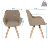 Maßzeichnung des Polsterstuhls SCANDI SOFT mit einer Höhe von 84 cm und Breite von 56 cm von hjh LIVING