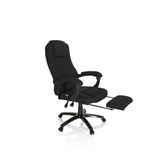 Schwarzer Homeoffice Chefsessel RELAX CL190 mit Armlehnen und Fußkreuz mit fünf Rollen von MyBuero – 360-Grad-Ansicht (schräge Frontansicht 60°)