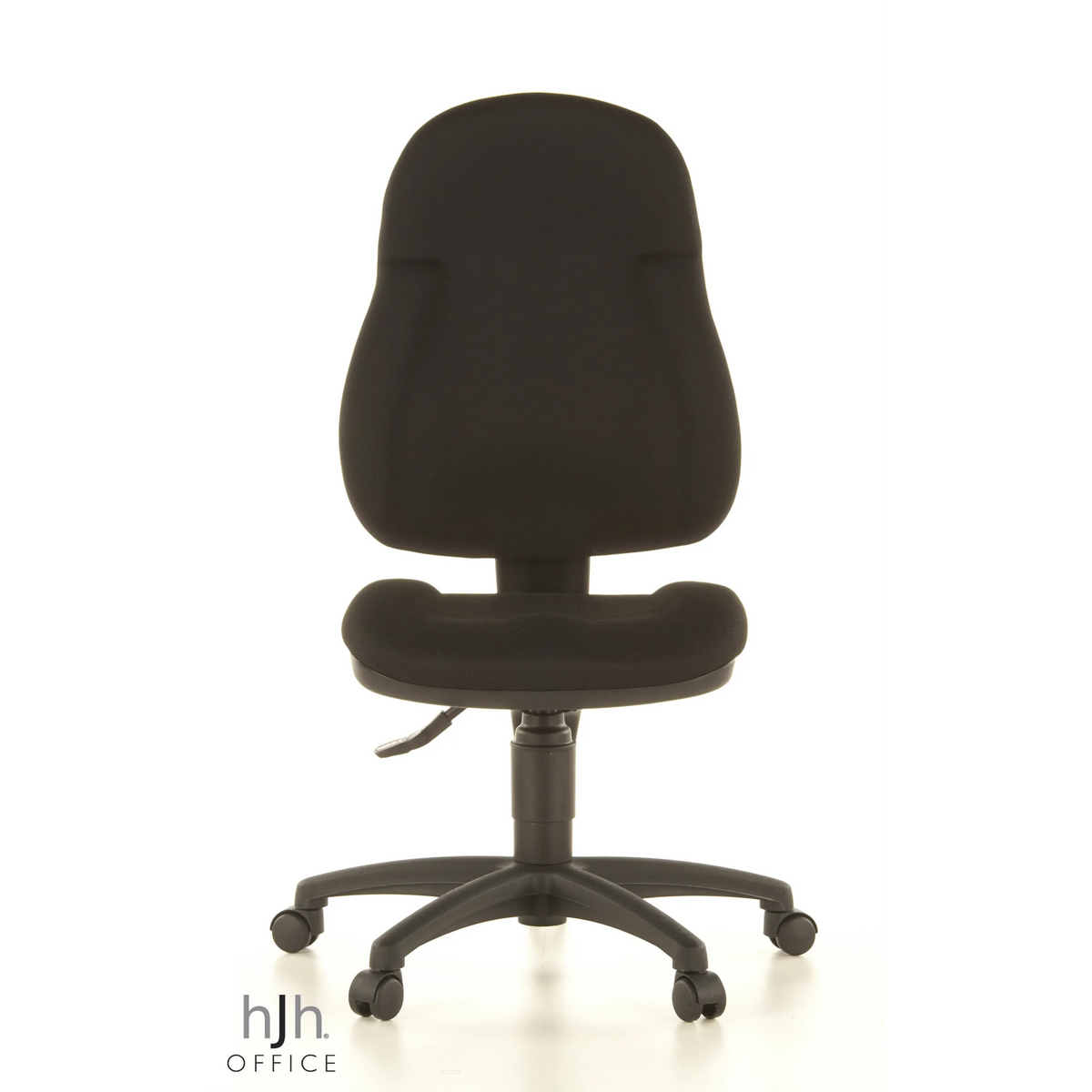 Schwarzer Homeoffice-Bürostuhl WELLPOINT 10 mit Fußkreuz und fünf Rollen von Topstar – 360-Grad-Ansicht (Frontansicht 0°)