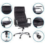 Profi-Chefsessel VILLA 20 in Schwarz mit Detailansichten der Polsterung, Gasfeder und Rollen von hjh OFFICE