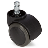 Schwarze Stuhlrolle 5x ROLO 10mm/50mm für Hartböden mit metallischem Bolzen von hjh OFFICE – 360-Grad-Ansicht (Frontansicht 0°)