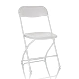 Weißer Outdoor-Stuhl TUDELA XXL W mit gepolsterter Sitzfläche und Gestell von hjh OFFICE – 360-Grad-Ansicht (Frontansicht 15°)