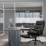 Schwarzer Homeoffice Chefsessel RELAX CL 200 aus Kunstleder mit ausziehbarer Fußstütze von MyBuero