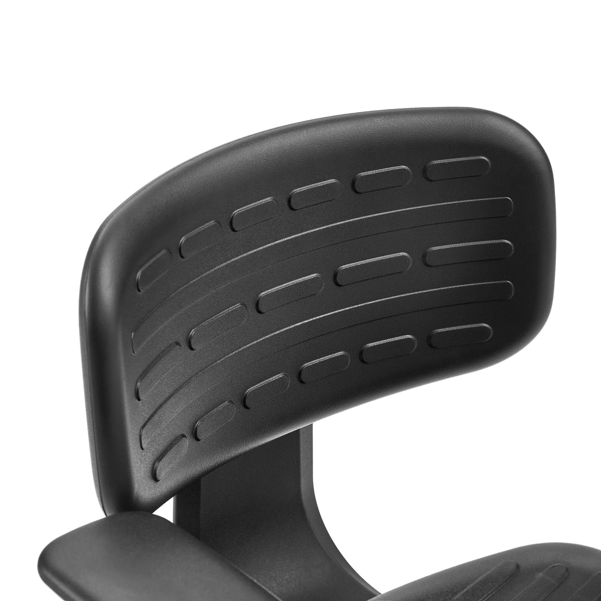 Schwarze Rückenlehne mit horizontalen Aussparungen des Counterstuhls TOP WORK B1 von hjh OFFICE