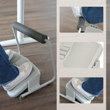 Fußablage PODI FMW in Lichtgrau mit rutschfestem Profil und einer gepolsterten Massagerolle von hjh OFFICE