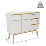 Maßzeichnung des Sideboards TAROLO I mit einer Breite von 97 cm und einer Höhe von 80 cm von hjh LIVING