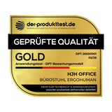 der-produkttest.de VERBRAUCHERTESTS FÜR VERBRAUCHER GEPRÜFTE QUALITÄT GOLD DPT-26050901 05/26 Anwendungstest • DPT-Bewertungsmodell HJH OFFICE BÜROSTUHL ERGOHUMAN MEHR ZUM TESTBERICHT & ANWENDUNGSTEST: www.der-produkttest.de/lizenz/dpt-26050901