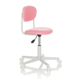 Rosa Kinderdrehstuhl KIDDY BASE I mit Fußkreuz und fünf Rollen von hjh OFFICE – 360-Grad-Ansicht (schräge Frontansicht 60°)