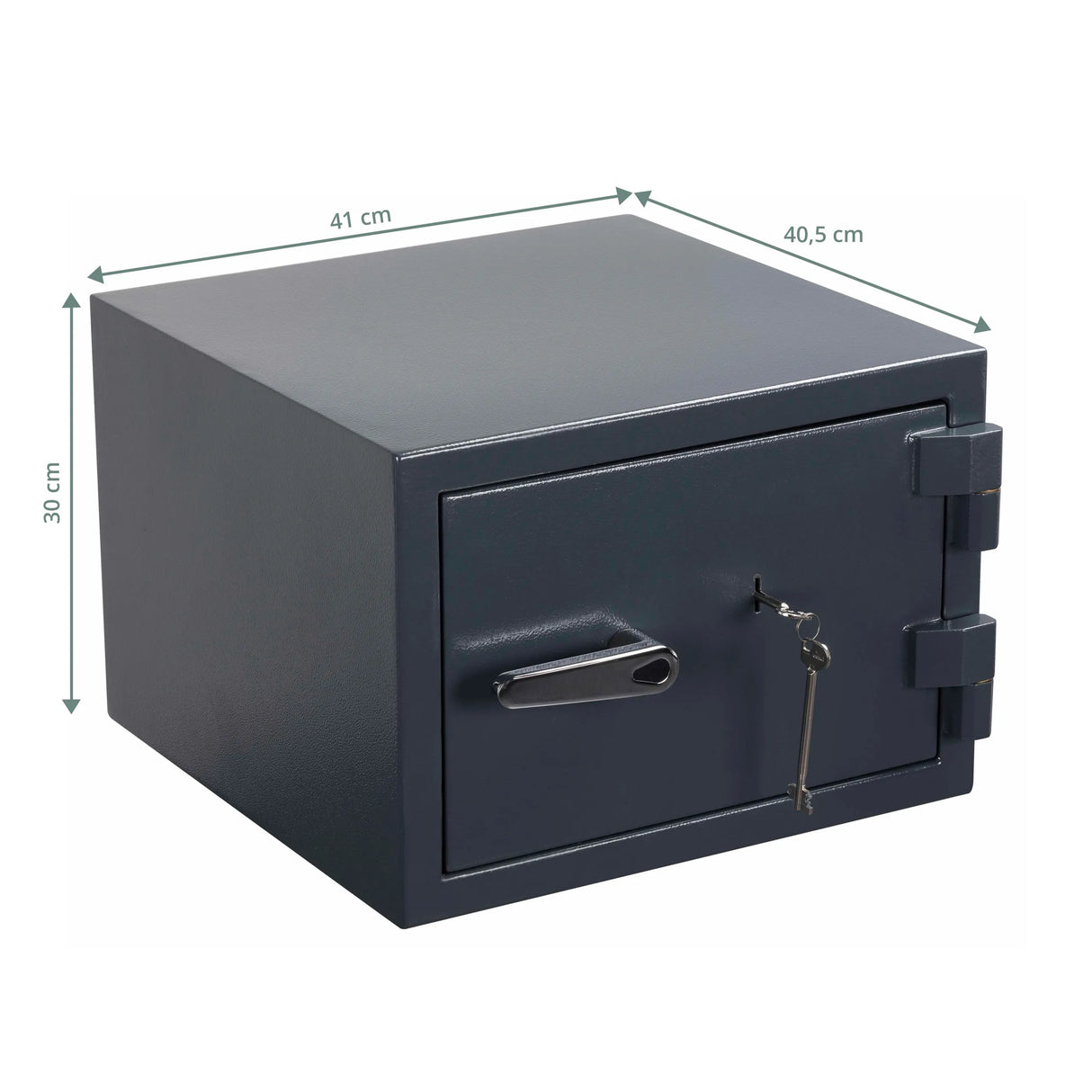 Maßansicht des Tresors Safe Compact Pro in Anthrazit mit 41 × 40,5 cm und einer Höhe von 30 cm von hjh OFFICE