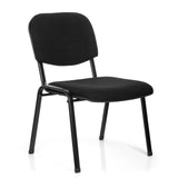 Schwarzer Vierfußstuhl XT 600 XL mit Polsterung an Sitzfläche und Rückenlehne von hjh OFFICE – 360-Grad-Ansicht (schräge Frontansicht 40°)