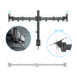 Verstellmöglichkeiten der Monitorhalterung VM-MF2 mit Drehung um 360° und Neigung von -90° bis +35° von hjh OFFICE