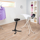 Schwarze Stehhilfe TOP WORK 33 mit gepolsterter Sitzfläche und Sternfuß von hjh OFFICE