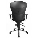 Rückansicht des Profi-Bürostuhls SITNESS PRO AL.P4 in Schwarz mit verchromtem Fußkreuz von Topstar