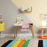 Pinker Kinderdrehstuhl KIDDY BASE I mit weißem Fußkreuz und Rollen von hjh OFFICE
