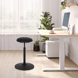 Schwarze Stehhilfe BALANCE SIT mit runder Sitzfläche und Standfuß von hjh OFFICE