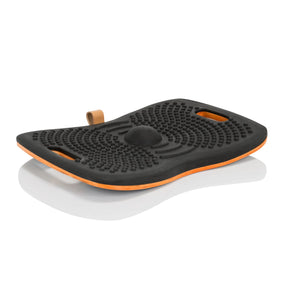 Schwarzes Balance Board ACTIV mit Noppenstruktur und orangefarbenem Rand von hjh OFFICE