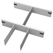 Graue Trennstege für den System Rollcontainer ACTR aus Metall mit mehreren Stegelementen von hjh OFFICE PRO
