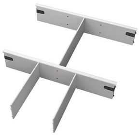 Graue Trennstege für den System Rollcontainer ACTR aus Metall mit mehreren Stegelementen von hjh OFFICE PRO