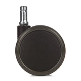 Schwarze Stuhlrolle 5x ROLO 10mm/65mm für Hartböden mit silberfarbenem Metallstift von hjh OFFICE