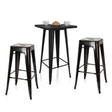 Bar-Set Vantaggio Set in Schwarz mit einem quadratischen Stehtisch und zwei passenden Barhockern von hjh OFFICE