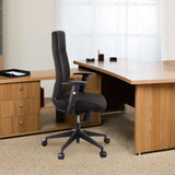 Schwarzer Profi-Bürostuhl PRO-TEC 300 mit hoher Rückenlehne und Armlehnen von hjh OFFICE