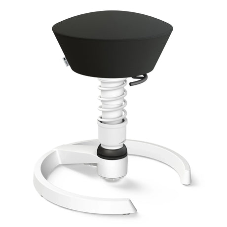 Swopper AERIS SWOPPER MIT GLEITER mit schwarzer Sitzfläche und weißem Gestell von Aeris - Impulsmöbel