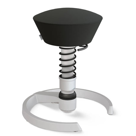 Swopper AERIS SWOPPER MIT GLEITER mit schwarzem Sitz und hellgrauem Metallgestell von Aeris - Impulsmöbel
