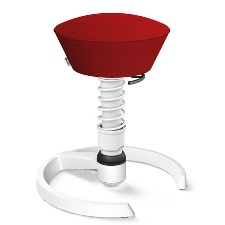 Swopper AERIS SWOPPER MIT GLEITER mit roter Sitzfläche, weißer Federung und weißem Gestell von Aeris - Impulsmöbel