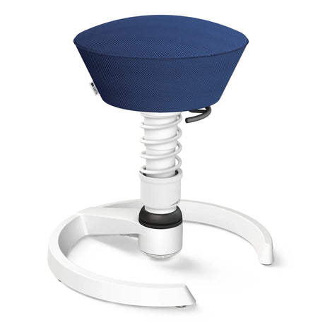 Swopper AERIS SWOPPER MIT GLEITER mit blauem Sitzbezug und weißem Gestell von Aeris - Impulsmöbel