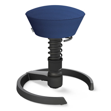 Swopper AERIS SWOPPER MIT GLEITER mit blauem Sitzbezug, schwarzer Federung und rundem Fußkreuz von Aeris - Impulsmöbel