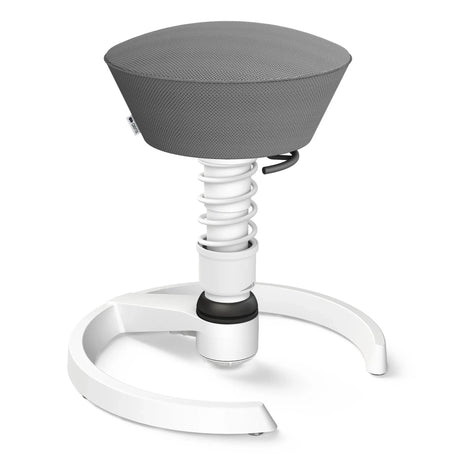 Swopper AERIS SWOPPER MIT GLEITER mit grauem Sitzbezug und weißem Gestell von Aeris - Impulsmöbel
