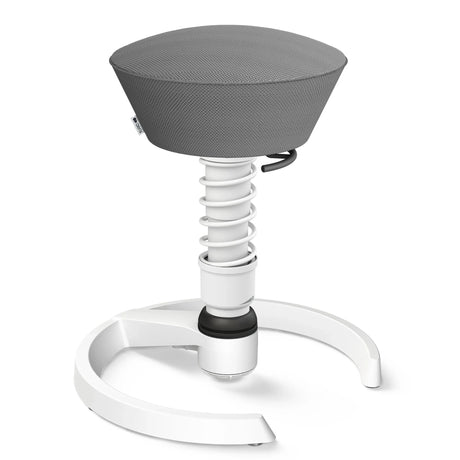 Swopper AERIS SWOPPER MIT GLEITER mit grauem Sitzbezug und weißem Gestell von Aeris - Impulsmöbel