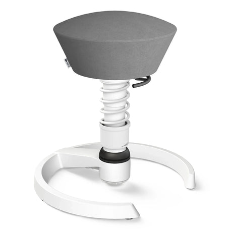 Swopper AERIS SWOPPER MIT GLEITER mit grauem Sitzbezug und weißem Gestell von Aeris - Impulsmöbel