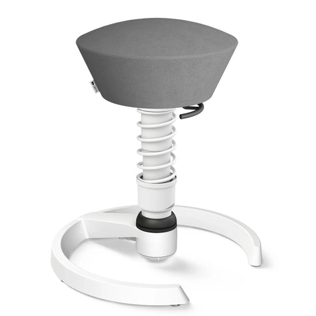 Swopper AERIS SWOPPER MIT GLEITER mit grauem Sitzbezug und weißem Gestell von Aeris - Impulsmöbel