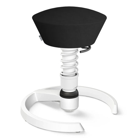 Swopper AERIS SWOPPER MIT GLEITER mit schwarzem Sitz und weißem Gestell auf einem runden Fuß von Aeris - Impulsmöbel