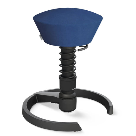 Swopper AERIS SWOPPER MIT GLEITER mit blauem Sitzbezug, schwarzer Federung und rundem Fußkreuz von Aeris - Impulsmöbel
