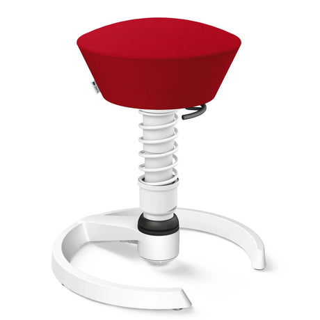 Swopper AERIS SWOPPER MIT GLEITER mit roter Sitzfläche und weißem Gestell von Aeris - Impulsmöbel