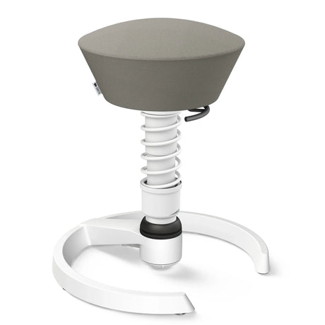 Swopper AERIS SWOPPER MIT GLEITER mit grauem Sitzbezug und weißem Gestell von Aeris - Impulsmöbel