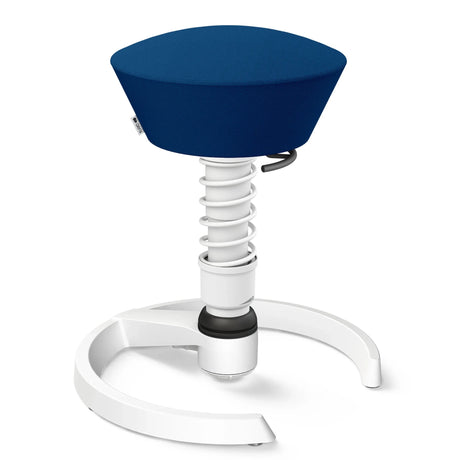 Swopper AERIS SWOPPER MIT GLEITER mit blauem Sitzbezug und weißem Gestell von Aeris - Impulsmöbel