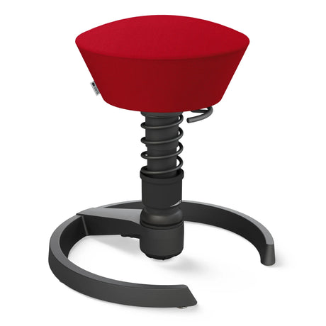 Swopper AERIS SWOPPER MIT GLEITER mit roter Sitzfläche, schwarzer Federung und C-förmigem Fuß von Aeris - Impulsmöbel