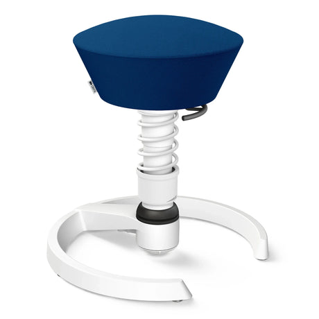 Swopper AERIS SWOPPER MIT GLEITER mit blauem Sitzbezug und weißem Gestell von Aeris - Impulsmöbel