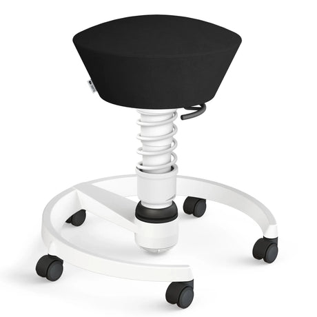 Swopper AERIS SWOPPER MIT ROLLEN mit schwarzem Sitz und weißem Gestell auf fünf Rollen von Aeris - Impulsmöbel