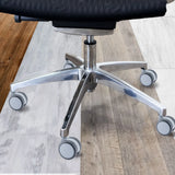 Fünfstrahlkreuz mit weiß-grauen Stuhlrollen 5x ROLO MOVE 60 11mm/60mm für Hartböden von hjh OFFICE
